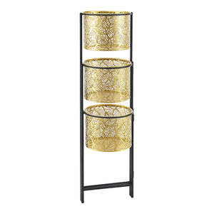 Soporte para flores Verrebroek Negro/Color latón [en.casa]