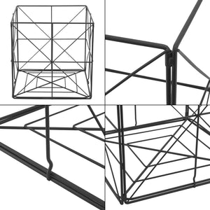 Cesta para periódicos Temse 40x40x40cm Metal Negro [en.casa]