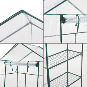 Invernadero Hoorn con estantes 140x73x195cm Transparente [en.casa]