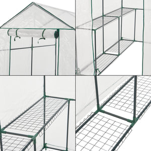 Invernadero Oosterhout con estantes 120x186x190cm Transparente [en.casa]