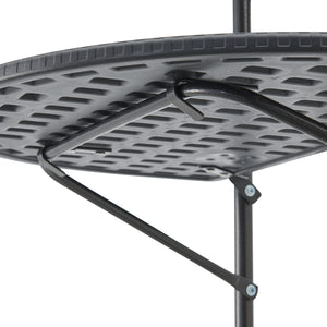 Mesa colgante para balcón Cicala 84x60x64 cm Semicircular Acero Gris oscuro [en.casa]