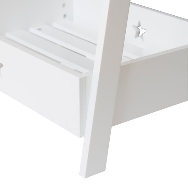 Guardarropa infantil Laxe 126x73x43 cm Blanco/Natural [en.casa]