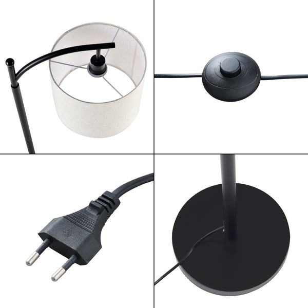 Lámpara de pie Coventry Negro/Beige [lux.pro]