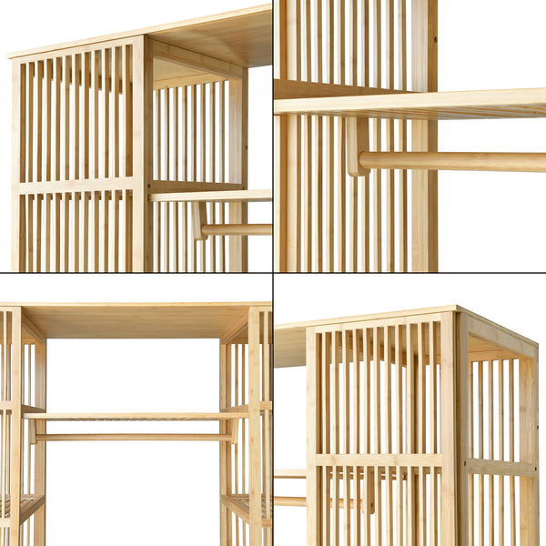 Perchero de bambú Hudiksvall 185x140x45cm [en.casa]