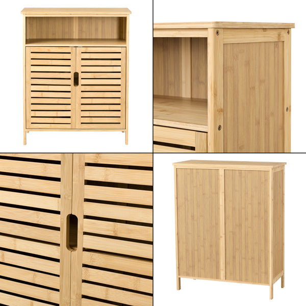 Armario de baño de bambú Eslöv 81x65,5x31 cm [en.casa]