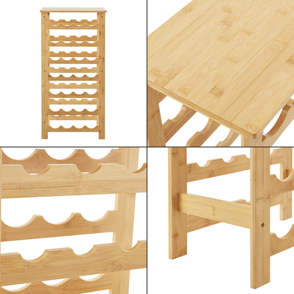 Estante para vino Äänekoski 94x47x29 cm Bambú natural [en.casa]