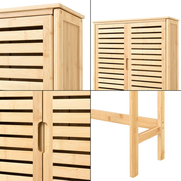Armario de baño Geta 170 x 66 x 23 cm Bambú [en.casa]