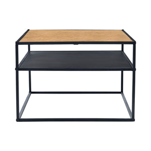 Mesa auxiliar Quinisut 40 x 55 x 55 cm aspecto madera/negro [en.casa]