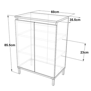 Zapatero Lieksa con 3 estantes 85,5x60x35,5 cm roble gris [en.casa]