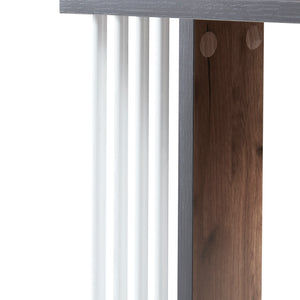 Mesa auxiliar Haarby con 4 ruedas 42x50x24 cm aspecto roble [en.casa]