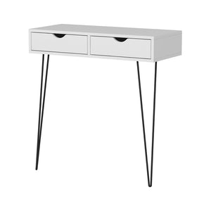 Mesa consola Ebeltoft con 2 cajones 90x90x40 cm Blanco [en.casa]