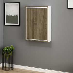 Mesa plegable Greve Blanco / aspecto nogal [en.casa]