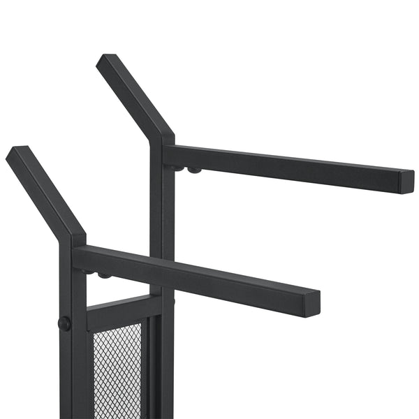 Toallero Telavi Acero 88x40x20cm Negro / Aspecto Madera [en.casa]