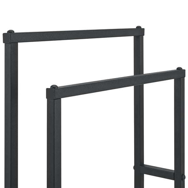 Toallero con 2 barras 78 x 48 x 24 cm Negro [en.casa]