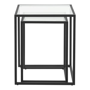 Mesa de comedor Holstebro Negro/Transparente [en.casa]