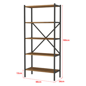 Estantería de cocina Tomelilla 160x66x34 cm nogal/antracita [en.casa]