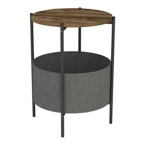Mesa auxiliar Hofors 60x43cm Antracita / aspecto roble, antiguo [en.casa]