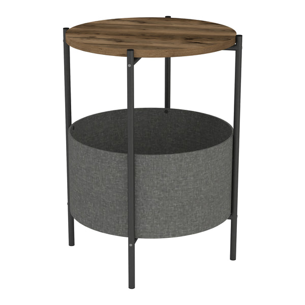 Mesa auxiliar Hofors 60x43cm Antracita / aspecto roble, antiguo [en.casa]