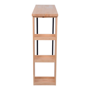 Mesa alta Nørager con estantería de madera de pino [en.casa]