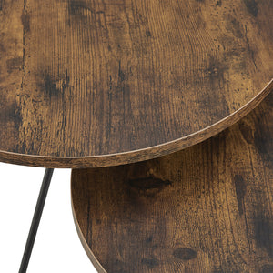 Mesa de centro Väsby en juego de 2 tonos madera oscura/negro [en.casa]