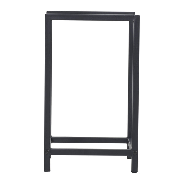 Estante para leña Torsås 40x30x50cm de acero negro [en.casa]