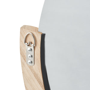 Espejo de pared Atri redondo natural con marco 61x64cm [en.casa]