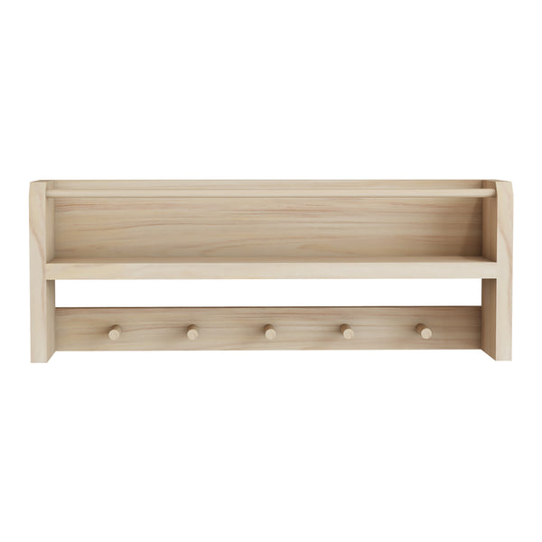 Perchero infantil Sundeved natural de madera maciza [en.casa]