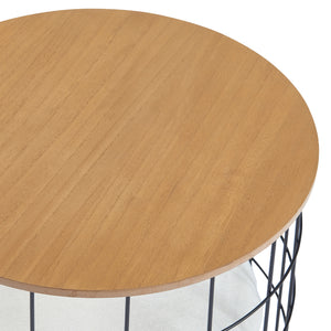 Juego de mesa de mimbre Haapajärvi en set de 2 con cueva para gatos [en.casa]