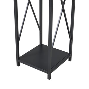 Estante para leña Tinglev acero 34x34x105,5 cm negro [en.casa]