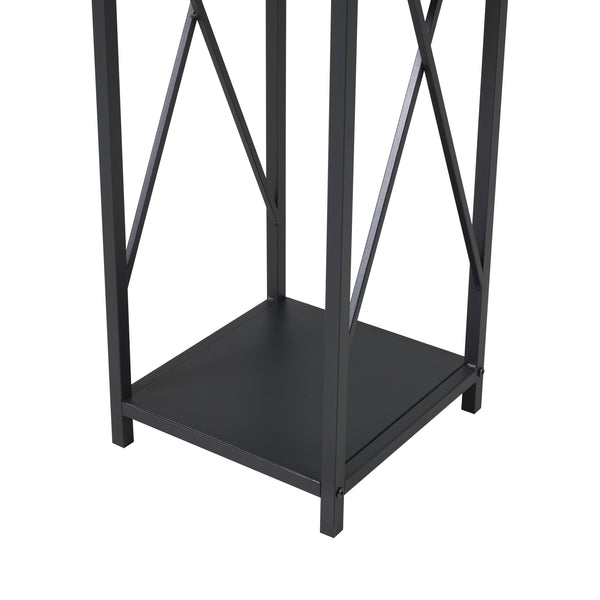 Estante para leña Tinglev acero 34x34x105,5 cm negro [en.casa]