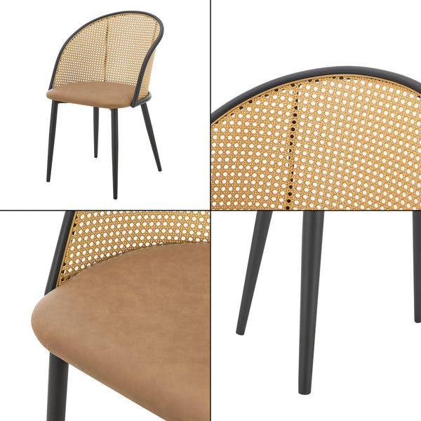 Silla de comedor Gagnef juego de 2 marrón / negro [en.casa]