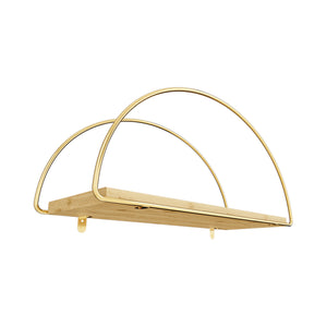 Estantería de pared Mynämäki 39x16x17 cm color dorado [en.casa]