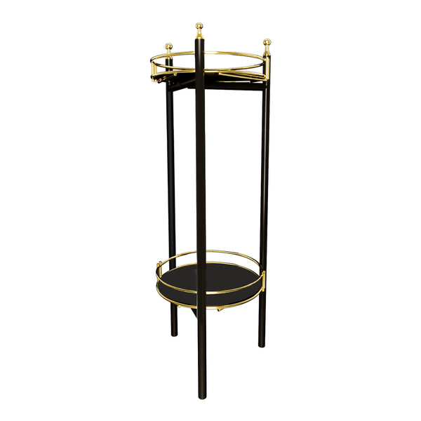 Soporte para flores Oulainen 79x28x28cm Negro/Oro [en.casa]