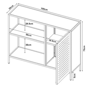 Estantería armario Viitasaari metal negro [en.casa]