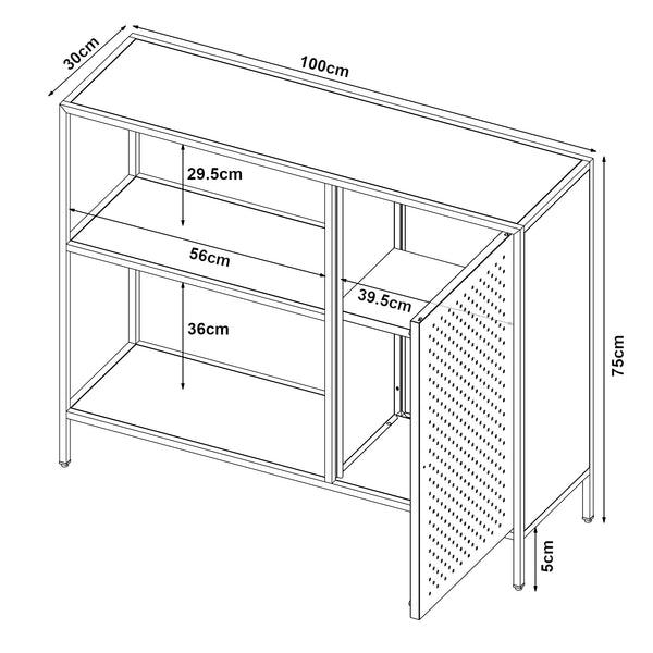 Estantería armario Viitasaari metal negro [en.casa]