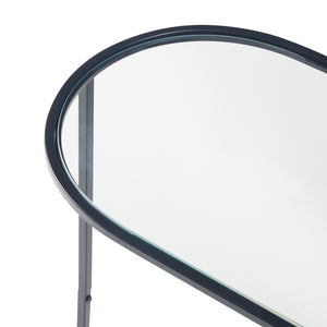 Mesa auxiliar Ulvik 50x50x35cm de metal y vidrio negro [en.casa]