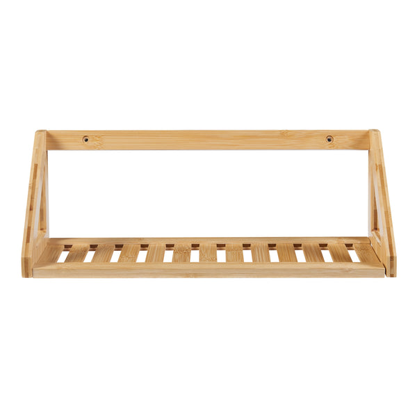 Conjunto de estantes de pared Gjerdrum 2 piezas 43x15x15cm Bambú [en.casa]