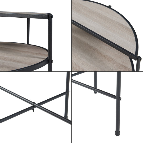 Mesa auxiliar Fyresdal Negro/Aspecto roble [en.casa]