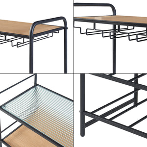 Estante para vino Hustadvika 120x61x33cm Negro/Roble [en.casa]