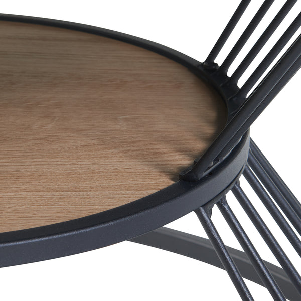 Mesa de centro Fossbergom negro/efecto roble [en.casa]