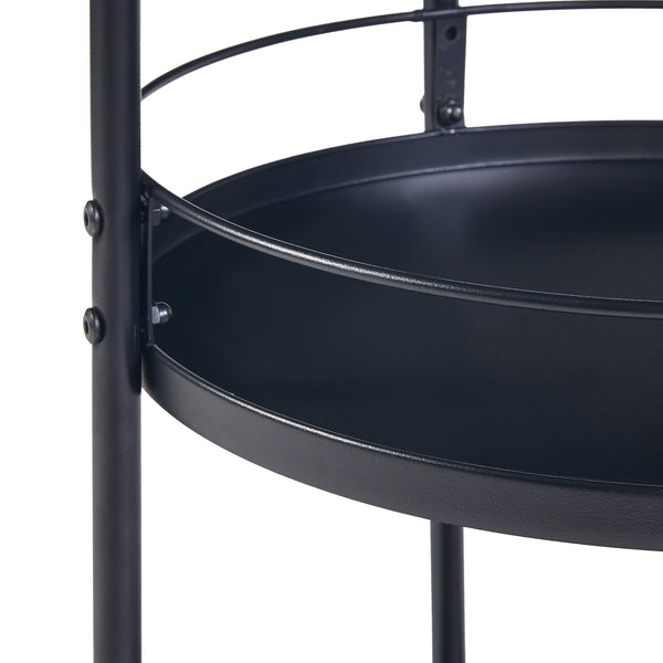 Carrito de servicio Munkedal Metal Negro [en.casa]