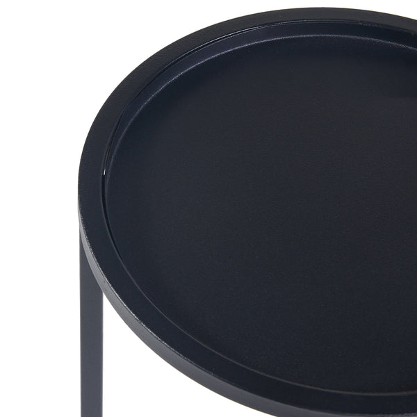Soporte para plantas Nesodden juego de 3 piezas metal negro [en.casa]