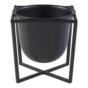 Soporte para plantas Nordmaling juego de 2 piezas metal negro [en.casa]