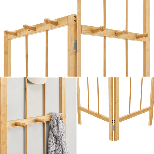 Rincón de vestuario Hyllestad 165,5x92x8cm Bambú [en.casa]
