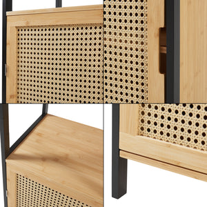 Armario alto Tervola 172x40x35cm Bambú Negro [en.casa]