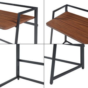 Escritorio plegable Ringerike 104,5x53x85,5cm Negro/Nogal [en.casa]