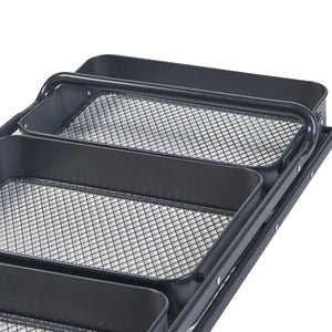 Carro rodante Vörå con 3 niveles 88x45x30cm Negro [en.casa]