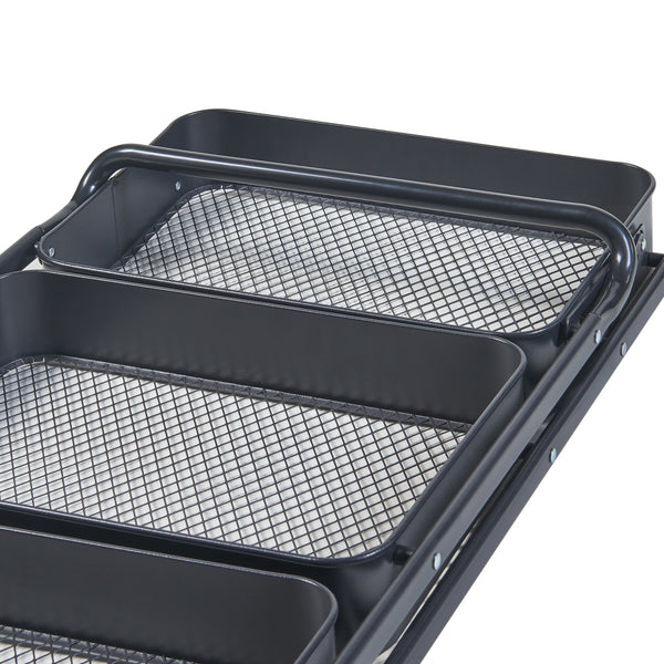 Carro rodante Vörå con 3 niveles 88x45x30cm Negro [en.casa]