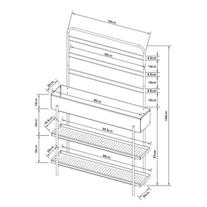 Soporte para plantas de exterior Aalsmeer metal 154x96x24 cm negro [casa.pro]