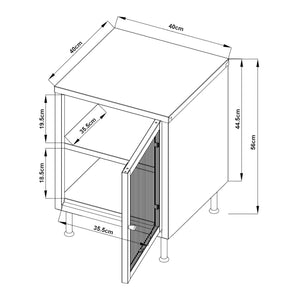 Armario auxiliar Lindau 56x40x40 cm crema blanca [en.casa]